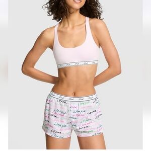 Victorias Secret PINK Sleep Shorts Logo Script Sz XL